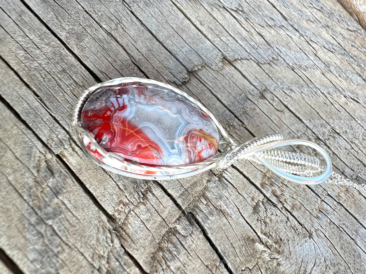 Mexican Crazy Lazy Agate Pendant