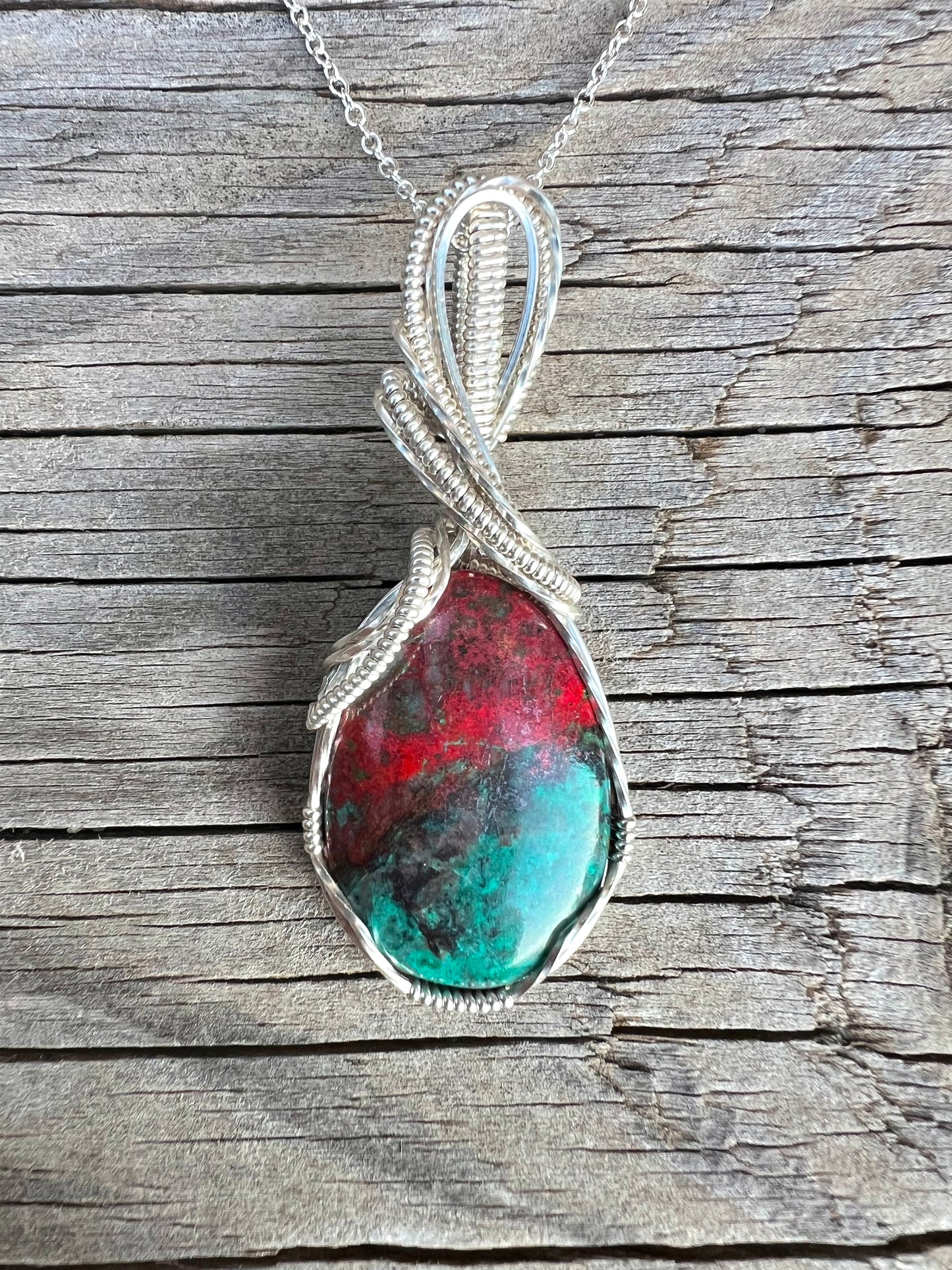 Sonoran Sunrise Chrysocolla Pendant