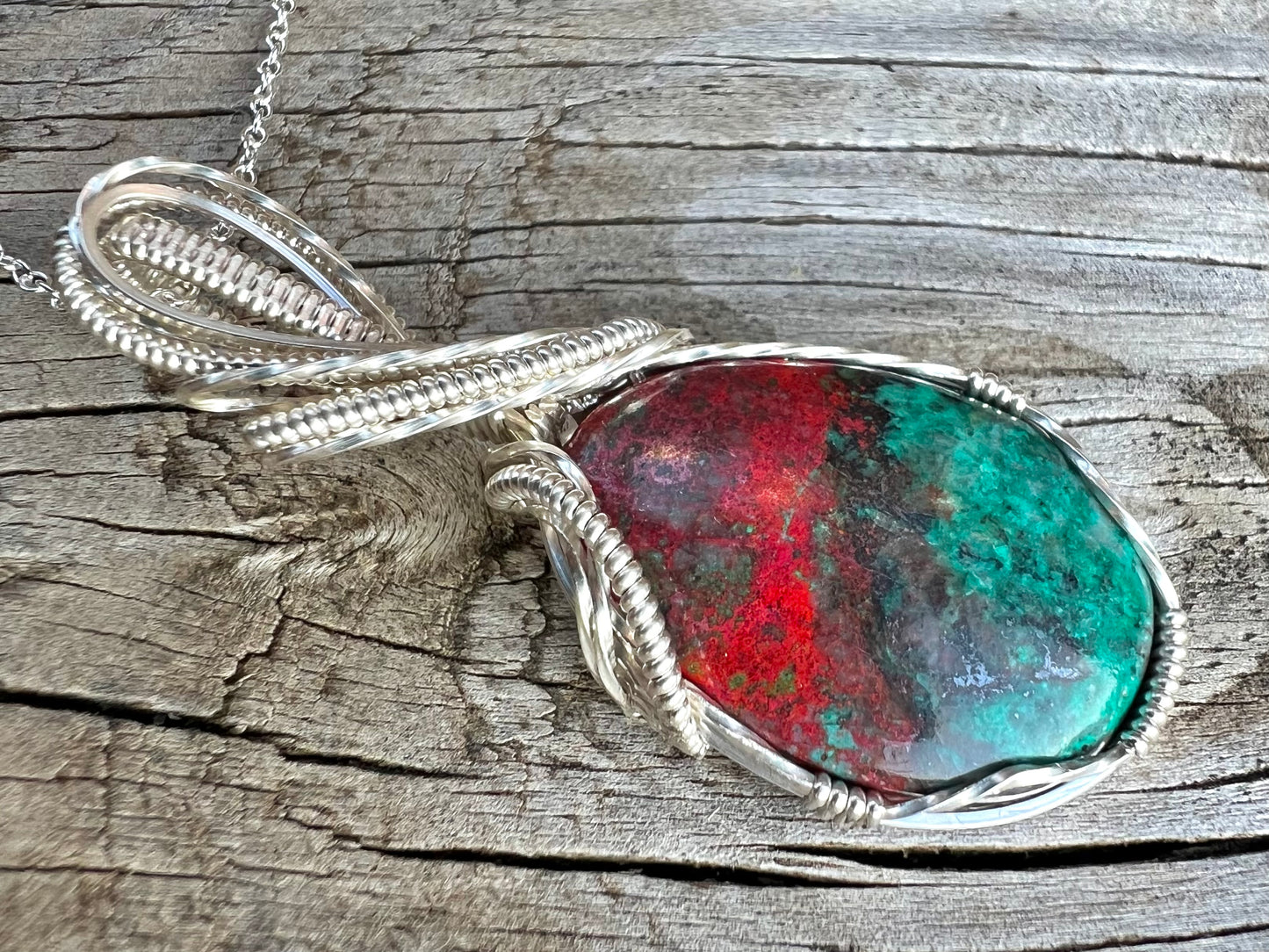 Sonoran Sunrise Chrysocolla Pendant