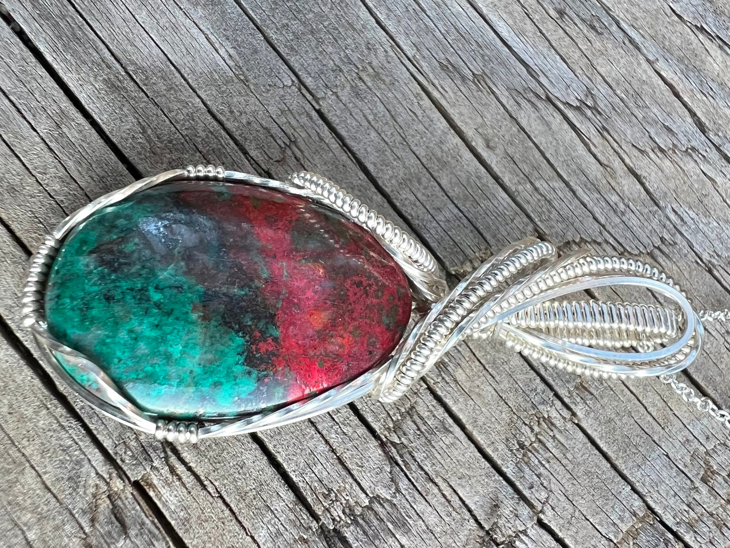 Sonoran Sunrise Chrysocolla Pendant