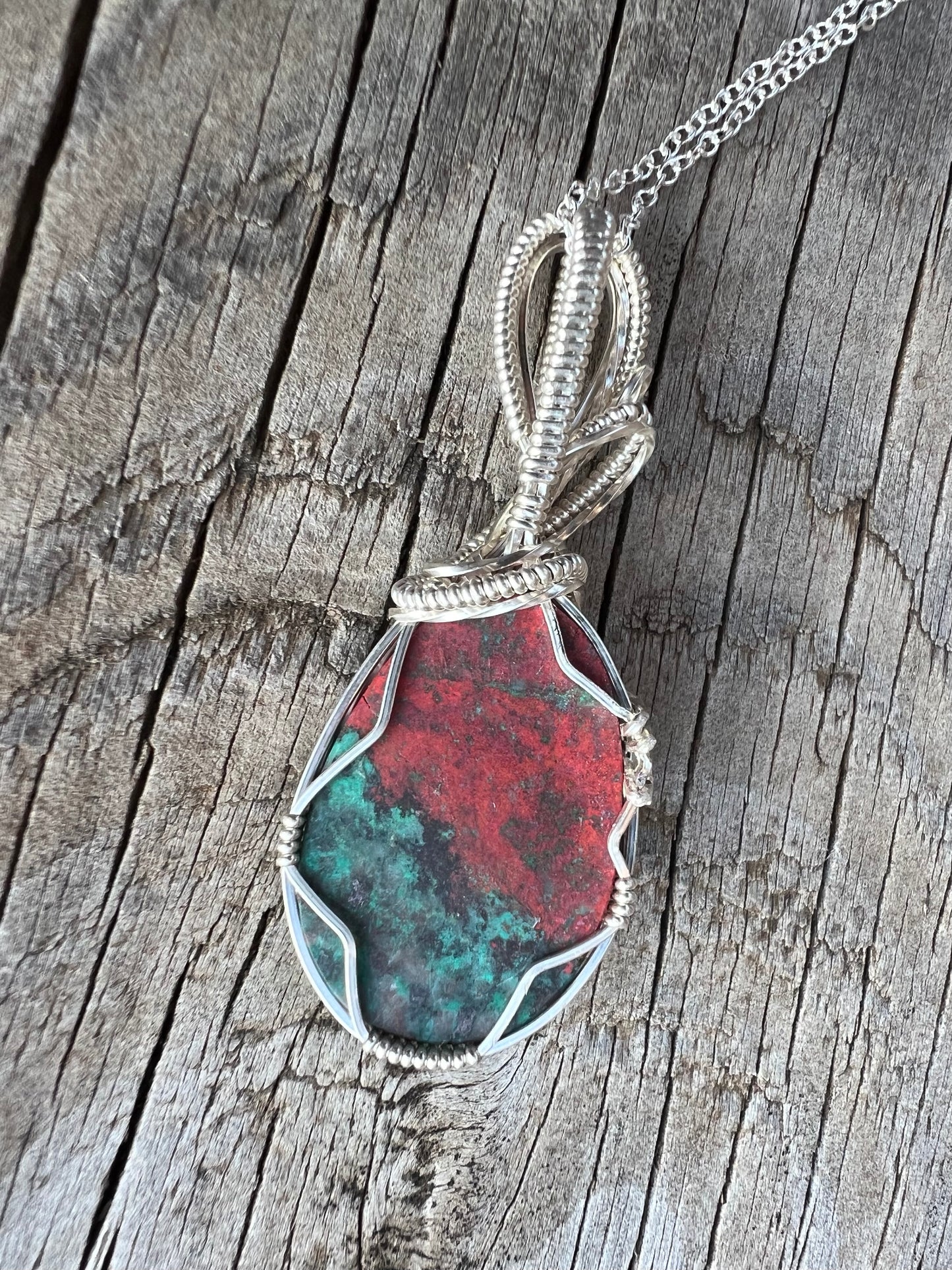 Sonoran Sunrise Chrysocolla Pendant